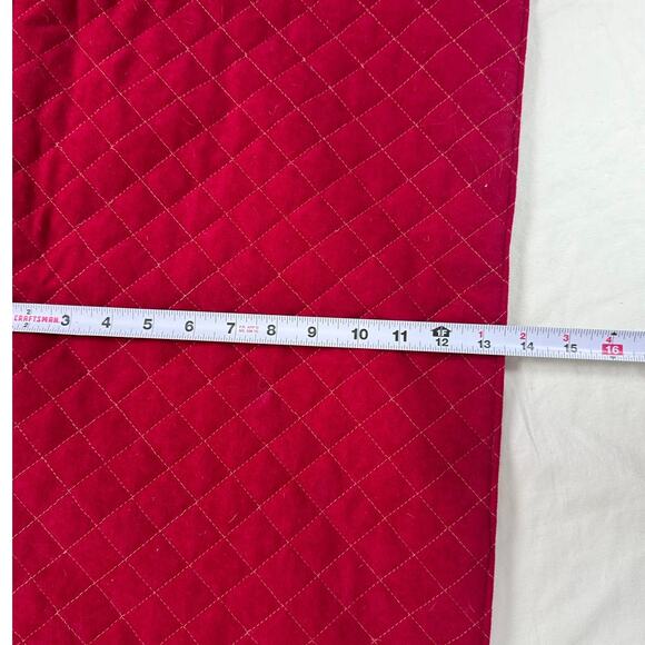 Holiday Poinsettia Red Table Runner Quilted 13" x 66" - Picture 3 of 5